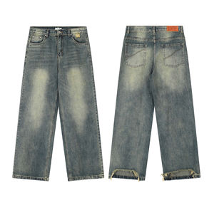 Pantalones Vaqueros de Mezclilla para Hombre, Estilo Desgastado, Corte Holgado, Cintura Media, de Alta Calidad, Personalizados al por Mayor - Product Image 1