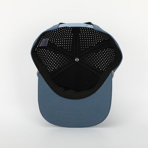 Gorra de Béisbol Deportiva de Poliéster de Secado Rápido, Impermeable, de 6 Paneles, con Logotipo Personalizado, Perforaciones Cortadas con Láser, Gorras Tipo Dad Hat - Product Image 6