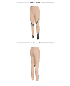 Venta al por mayor polainas de compresión de las mujeres de levantamiento de glúteos de cintura alta nude bolsillo pantalones de yoga elástico deportivo Spandex / Nylon Leggings - Product Image 3
