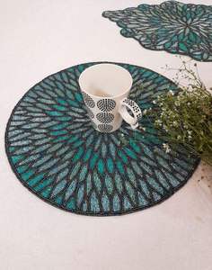 Kitchen Table Decor Table <b>Placemats</b> Round Beaded <b>Placemats</b> Seed Bead Place Runners Dining Party Custom Outdoor - Product Image 5