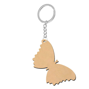 Plain Square MDF Key Chains <b>Wooden</b> Sheet <b>Craft</b> <b>Blanks</b> <b>for</b> DIY Painting Customization - Product Image 2