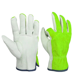 Guantes de Seguridad Industriales de Primera Calidad, Cómodos, con Protección Máxima para las Manos, Palma de Cuero y Dorso de Gamuza, para Uso General - Product Image 1