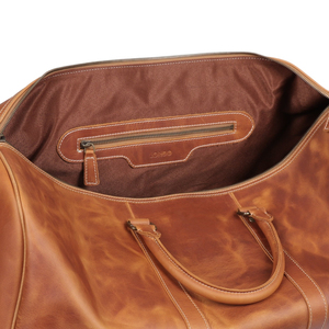 Bolsa de Viaje de Cuero Genuino al por Mayor con Cierre de Cremallera, Bolso de Mano Marrón Duradero, Bolsas de Cuero Tipo Duffel - Product Image 6