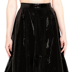 Jupe courte plissée en similicuir brillant pour femme, couleur unie, taille normale, toutes saisons - Product Image 6