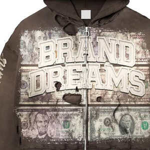 Sudaderas con Capucha para Hombre, Personalizadas con Logotipo Impreso en DTG, Sin Cordones, con Efecto de Salpicaduras de Pintura, Degradado de Color, Lavado Ácido, Algodón Vintage, Estilo Desgastado - Product Image 6