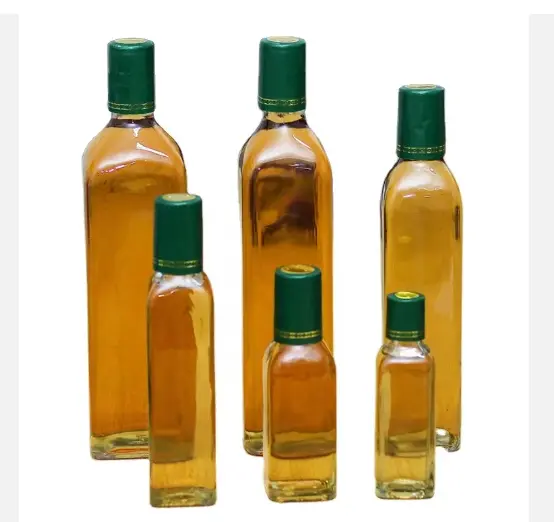 Wholesale Marasca Olive oil Glass Bottle with aluminum cap Liquor Cooking Oil Bottles OEM Square Empty Olive Oil Glass Bottle