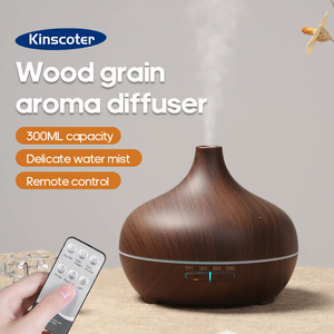 Gran oferta, difusor de Aroma de grano de madera claro colorido, hogar, 300ml, Humidificador ultrasónico de niebla fría, difusor de aceite con temporizador de Control remoto - Product Image 2