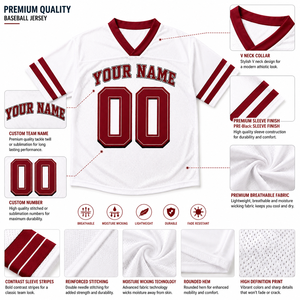 Maillot de football américain personnalisé pour homme, en maille or blanc, col en V, manches courtes, respirant, impression sublimée, séchage rapide, sport d'équipe - Product Image 6