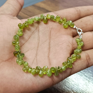 Natural Peridot <b>Bracelet</b> With Smooth Teardrop Gemstone Beads Handmade <b>Stretch</b> Jewelry For Girls And Women Peridot For Jewelry - Product Image 1