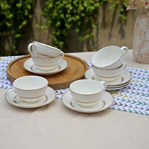 ชุดถ้วยชาฮิรายา เกรซฟูล โบนไชน่า 6 ใบ ชุดกาแฟและชาสุดหรู - Product Image 5