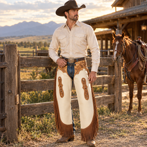 Cinturones de Cuero Estilo Western con Flecos Largos y Trenzado, de Cuero Genuino para Montar a Caballo |   Ropa Ecuestre para Caballos Ranch Rodeo Trail - Product Image 4