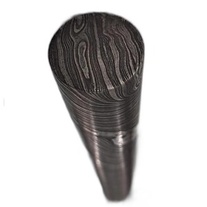 Barra Redonda de Acero de Damasco con Patrón de Escalera, Forjada a Mano, de Alto Contenido de Carbono, para Anillo de Guarda de Cuchillo Personalizado - Product Image 6
