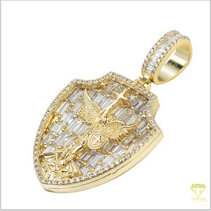 Christian Jesus Pendant Iced Out Moissanite con diamantes Baguette en plata de ley 925, joyería religiosa ostentosa - Product Image 4