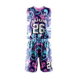 Ensemble d'uniformes de basketball personnalisés légers et à séchage rapide avec graphiques de sublimation sur mesure pour les sports d'équipe de compétition - Product Image 1