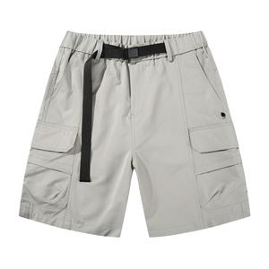 Shorts cargo pour homme à taille élastique, séchage rapide, longueur mi-genou, décontractés, en polyester, pour l'entraînement et les activités de plein air - Product Image 1