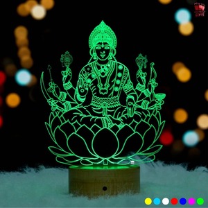 Lampe LED 3D Illusion Maa Durga la plus vendue, veilleuse en acrylique, décoration spirituelle pour la maison, lampe de table pour temple, salle de Pooja, Navratri - Product Image 5