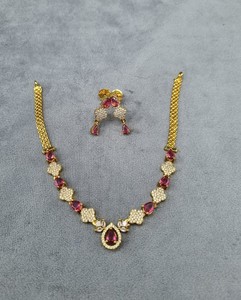 Ensemble de bijoux de haute qualité en forme de poire, collier pendentif goutte d'eau en diamant américain avec boucles d'oreilles assorties, pour femmes - Product Image 5
