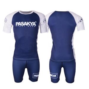 OEM 서핑 스포츠 래쉬가드 BJJ 프린트 컴프레션 셔츠 반팔 MMA 커스텀 로고 승화 래쉬가드 세트 (남성용) - Product Image 1