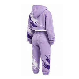 Conjunto de sudaderas cortas para mujer con diseño a juego, tela cómoda y sensación ligera para atuendos casuales y deportivos. - Product Image 5