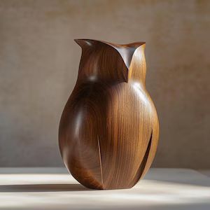 Figura de Búho Tallada a Mano en Madera Maciza, Decoración Moderna para el Hogar, Escultura de Mesa para Sala de Estar, Regalo de Inauguración, Reutilizable - Product Image 2