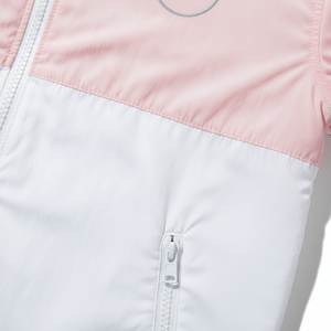 Custom Wholesale Lightweight Windproof Waterproof Color <b>Block</b> Pink White Sportswear Casual Outdoor Women Windbreaker Jacket - Product Image 4