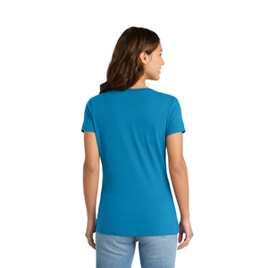 T-shirt pour femme à col en V, best-seller, mélange coton et polyester, manches courtes, tee-shirt basique, fabrication OEM, vente en gros - Product Image 4