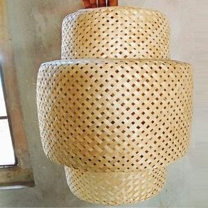 Elegante Lámpara Colgante de Tela de Lino con Adorno Decorativo de Mimbre, Pantalla Cilíndrica Clásica para Sala de Estar - Product Image 4