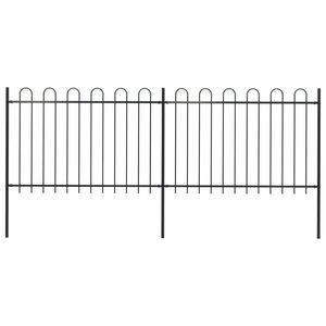 Recinzione da giardino nera da 11,2 piedi con traliccio e cancelli in acciaio con canestro - Product Image 1