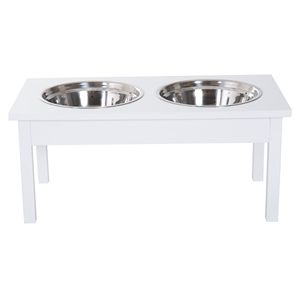 Ciotole per Cani in Legno Bianco Resistente da 23 Pollici, Stazione di Alimentazione Rialzata per Animali Domestici - Product Image 6