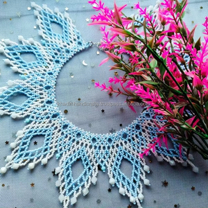 Hermoso collar bordado con cuentas de vidrio hecho a mano, diseño único para mujeres que aman la moda con detalles artísticos - Product Image 1