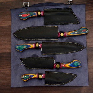 ชุดมีดเชฟเหล็กดามัสกัสระดับมืออาชีพ ผลิตด้วยมือ คอลเลคชั่นมีดครัว ดีไซน์ทนทานสำหรับการใช้งานระยะยาว - Product Image 5