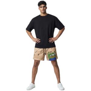 Streetwear High Street – Short de sport décontracté pour homme, taille élastique, imprimé intégral, en toile respirante 220 GSM, avec logo personnalisé sérigraphié - Product Image 4