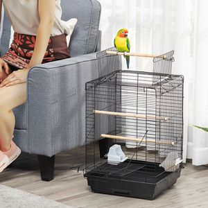 Gabbia XL 23 Black Bird per Pappagalli con Area di Gioco Aperta, Ciotola per l'Alimentazione e Posatoio per Coccoati, Recinto per Animali Domestici - Product Image 2