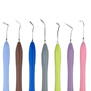 Instruments de restauration dentaire en composite, style LM, manche ergonomique en silicone, kit de 7 pièces, manuel, codage couleur, certifié CE - Product Image 3