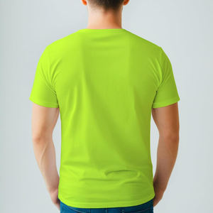 T-shirt vert à manches courtes et col rond pour homme, 100 % coton, coupe classique, jersey décontracté, respirant, couleur unie, design épuré - Product Image 5