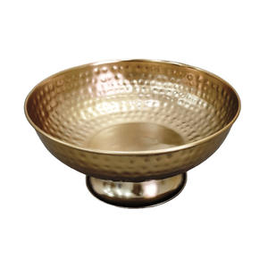 Elegante Cuenco Decorativo de Metal Dorado Martillado para Servir Frutas, Centro de Mesa Hecho a Mano para Decoración del Hogar - Product Image 5