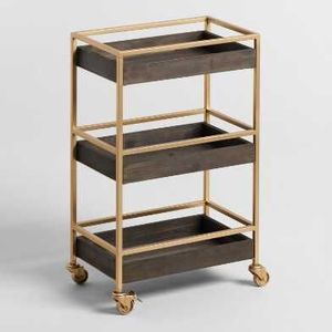 Linea Exports Inc Modern Metal Wire <b>Storage</b> Cart <b>Rectangle</b> With Handles Luxury Multi-Purpose Neatening <b>Basket</b> - Product Image 6