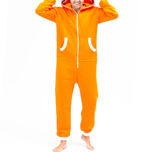 New Fashion Adult Mens Fleece Thermal Plus Size Quick Dry Breathable Plain Casual Hooded <b>Jumpsuit</b> Loungewear <b>Pockets</b> Loose - Product Image 5