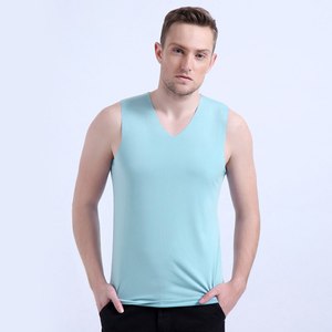 เสื้อกล้ามกีฬาผู้ชายสีพื้นสไตล์วินเทจขายส่ง ผ้าถัก 95% โพลีเอสเตอร์ 5% สแปนเด็กซ์ แห้งเร็ว ระบายอากาศได้ดี ทรงเข้ารูป - Product Image 2