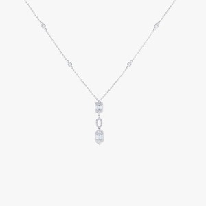 Collier de luxe en or jaune 9 carats avec diamant de laboratoire taille baguette brillant 0,457 carats, pour femme, délicat et raffiné, vente en gros - Product Image 1