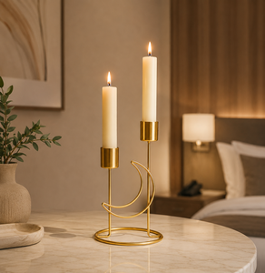 Candelabro con Forma de Luna Real, Portavelas Decorativo para el Hogar, Centro de Mesa para Bodas, Decoración para Mesa de Comedor, Candelabro Dorado 2026 - Product Image 4