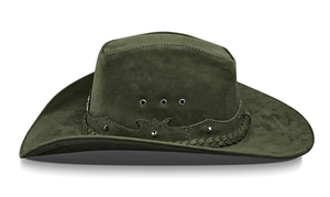 Sombrero de Vaquero de Cuero Genuino Verde Oliva Personalizado OEM, Estilo Occidental, Ala Ancha, para Viajes, Fiestas, Casual, Venta al Por Mayor - Product Image 3