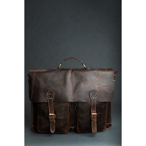 LW Handmade Real Goat Leather Unisex Messenger Bag Office Use Satchel <b>Briefcase</b> for Men Men's Laptop Bag & Cover - Product Image 2