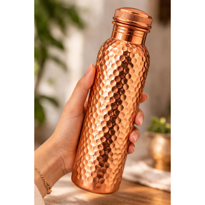 Botella de Cobre Auténtico Martillado, Hecha 100% de Cobre, Disponible en Capacidad de 950 ml, Ideal para Tiendas de Salud - Product Image 6