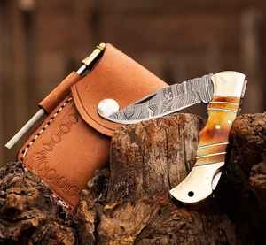 Cuchillo Plegable de Acero de Damasco Forjado a Mano Profesional para Supervivencia al Aire Libre, Grado Industrial, el Más Vendido, Alta Calidad, OEM - Product Image 4