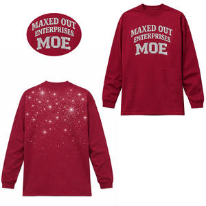 Camiseta de Manga Larga para Hombre, de Algodón de Alta Densidad, con Detalles de Cristales de Imitación, Estilo Urbano, Fabricante OEM al por Mayor - Product Image 1