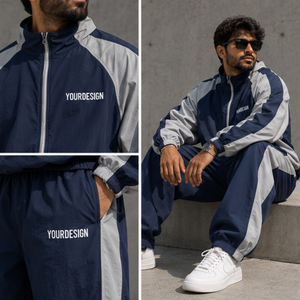 Conjunto Deportivo Cortavientos Extra Grande Personalizado para Hombre, Traje Deportivo Ligero de Nailon, Chaqueta con Cierre Completo, Pantalones Jogger - Product Image 4