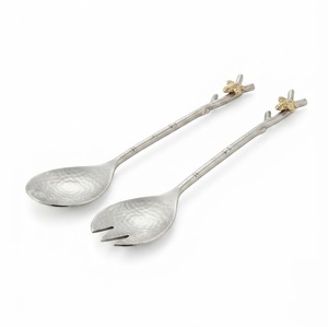 Luxury Design Rose Gold Stainless Steel <b>Salad</b> Servers Mirror Polished Metal Serving Spoon and Fork Set for Restaurant Buffet - Product Image 2