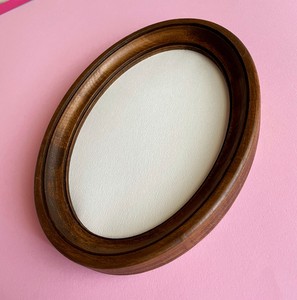 Brown Oval <b>frame</b> wooden oval <b>frame</b> <b>frame</b> on the <b>wall</b> - Product Image 2