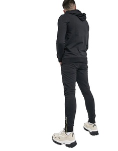 Men's Muscle Hoodie Bomb & Skinny Jogger Black Tracksuits - Product Image 3
